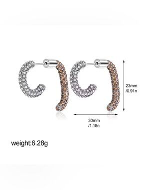 Pave Crystal Encrusted Convertible Mini Luna Earrings Demarson STYLE AP28